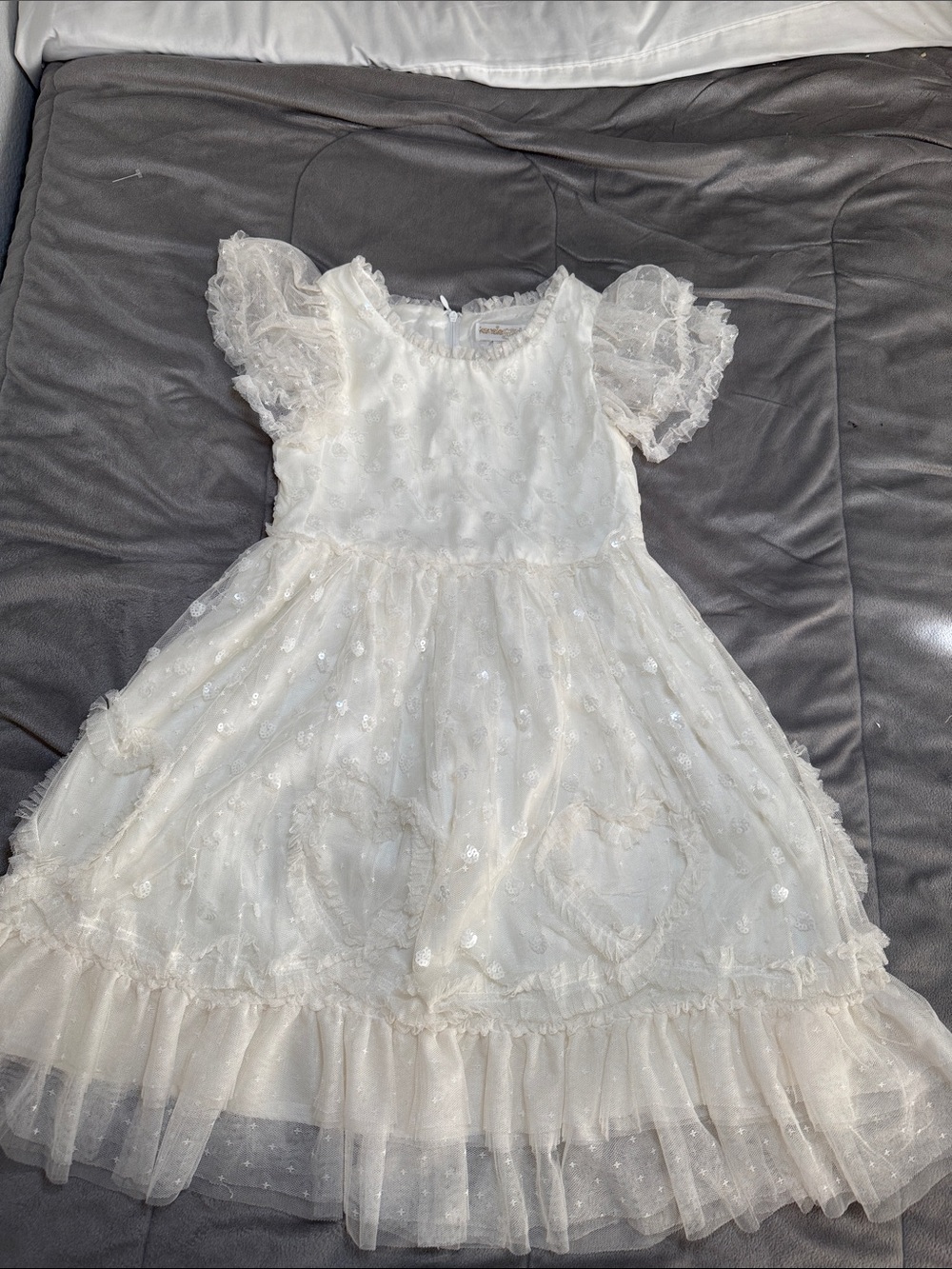 Kensie Girl Ivory Lace Tulle formal Party Dress Sz 10